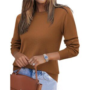 Women's Viscose Sweater Long Sleeve Crew Neck Casual Dressy Top Small